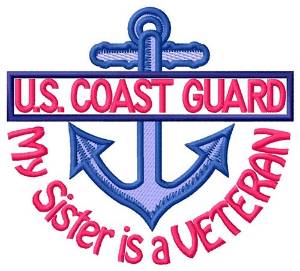 Picture of Sister Coast Guard Vet Machine Embroidery Design