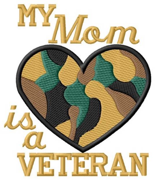 Picture of Mom Is A  Veteran Machine Embroidery Design