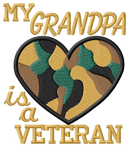 Grandpa Is A Veteran Machine Embroidery Design