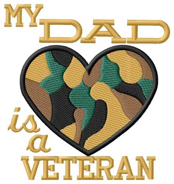 Picture of Dad Is A Veteran Machine Embroidery Design