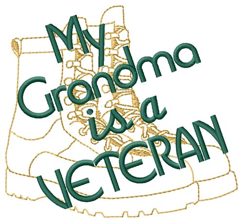 Grandma Is A Veteran Machine Embroidery Design