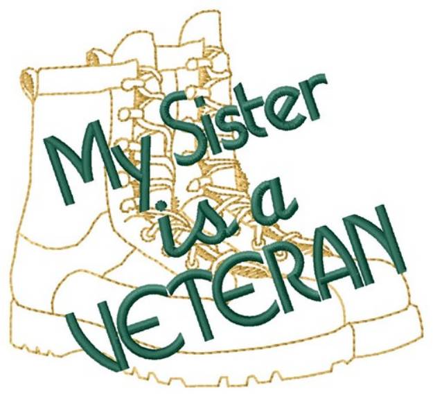 Picture of Sister Is A Veteran Machine Embroidery Design