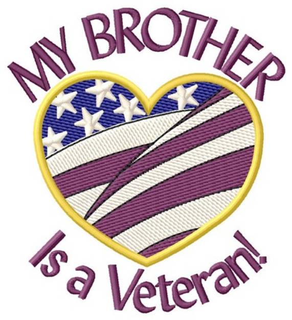 Picture of Brother Vet Heart Flag Machine Embroidery Design