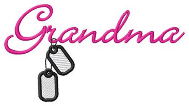 Picture of Grandma Dog Tags Machine Embroidery Design