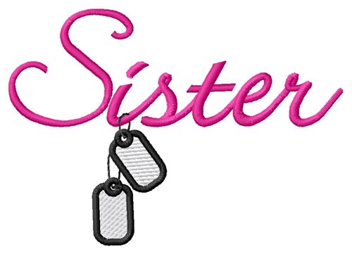 Sister Dog Tags Machine Embroidery Design