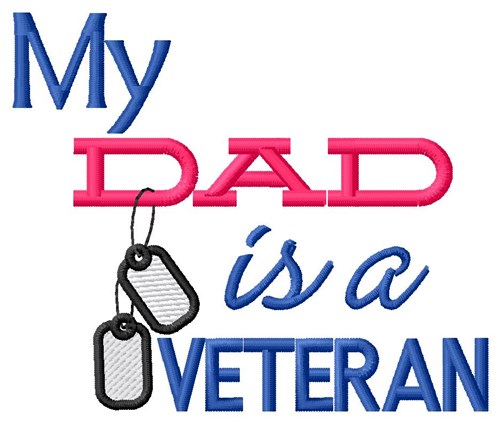 Dad Vet Tags Machine Embroidery Design