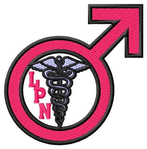 Male LPN Sign Machine Embroidery Design