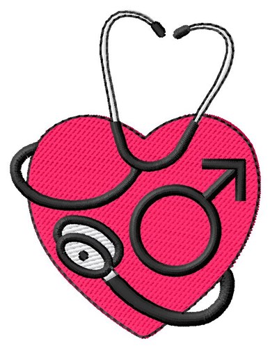 Male Healthcare Heart Machine Embroidery Design
