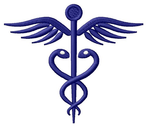 Abstract Caduceus Machine Embroidery Design
