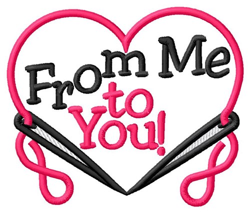 Me To You Heart Machine Embroidery Design