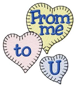 Picture of Me To U Hearts Machine Embroidery Design