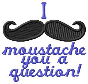 Picture of Moustache Question Machine Embroidery Design