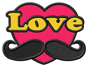 Picture of Love Moustache Machine Embroidery Design