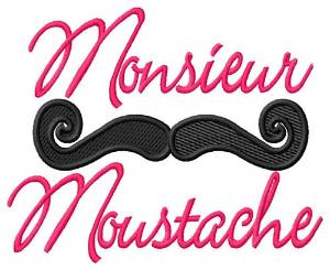 Picture of Monsieur Moustache Machine Embroidery Design