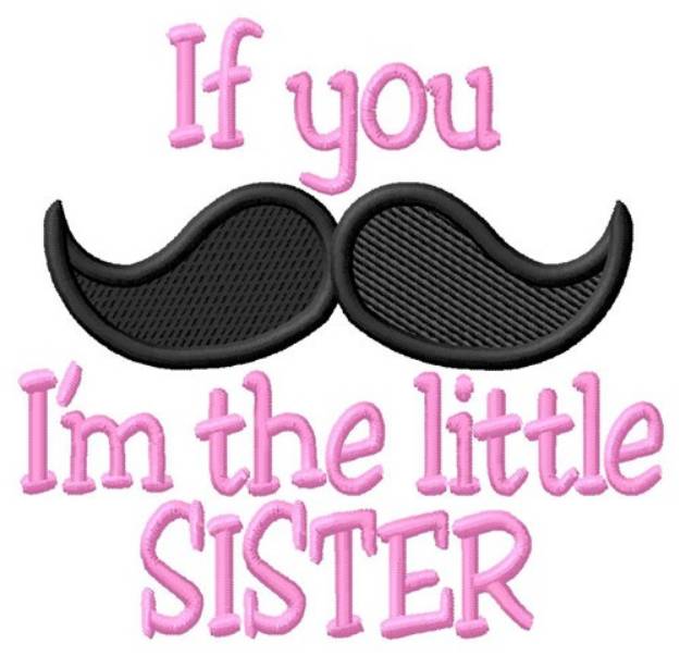 Picture of Moustache Little Sister Machine Embroidery Design