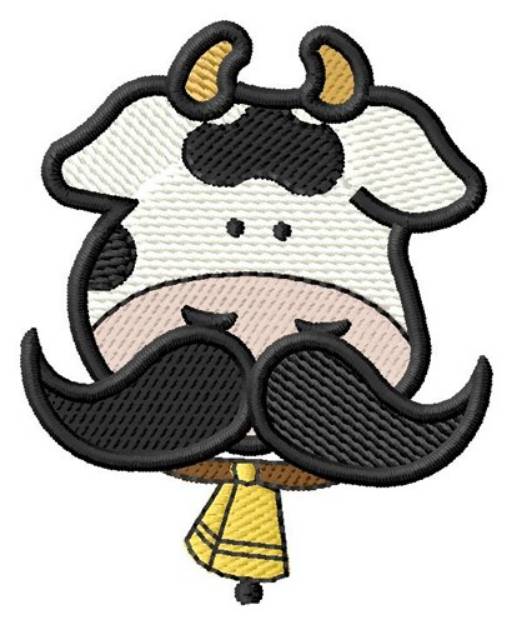Picture of Moustached Cow Machine Embroidery Design