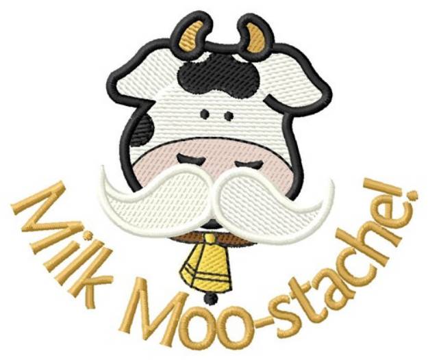 Picture of Milk Moo-stache Machine Embroidery Design