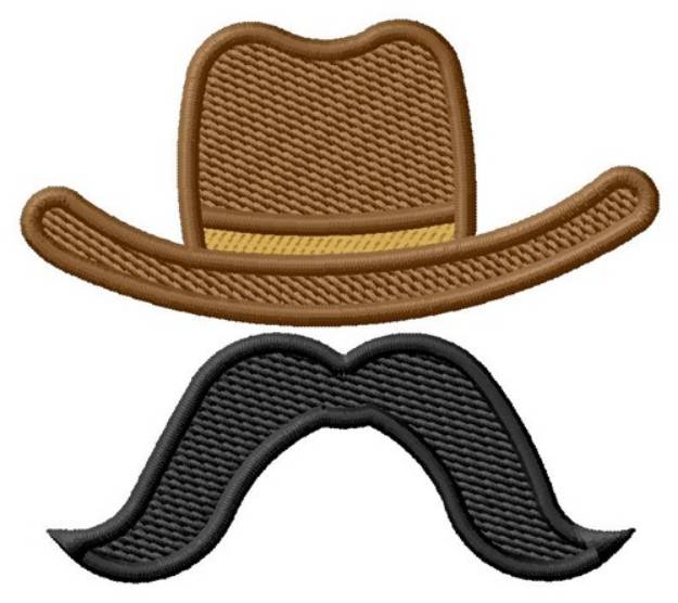 Picture of Moustached Cowboy Machine Embroidery Design