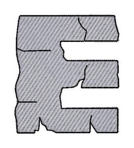 Picture of Stone Font E Machine Embroidery Design