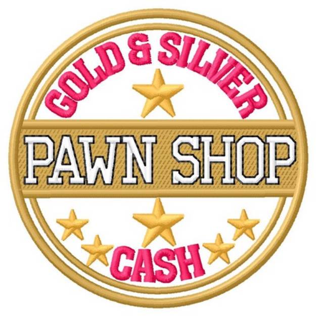 Picture of Gold & Silver Cash Machine Embroidery Design