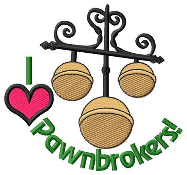 Picture of I Heart Pawnbrokers Machine Embroidery Design