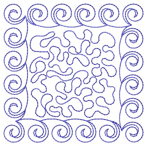 Swirled Square Quilting Machine Embroidery Design