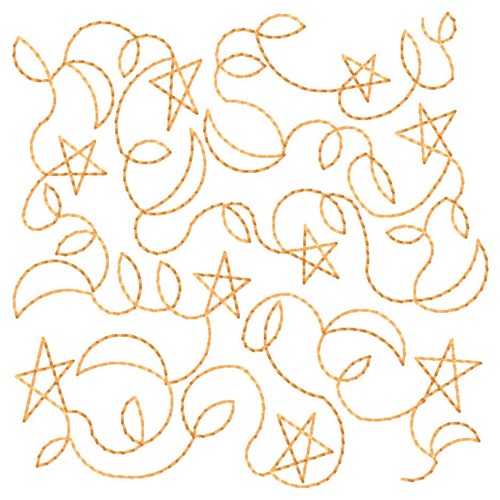 Stars & Moon Quilting Machine Embroidery Design