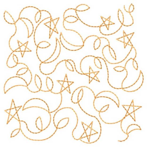 Picture of Stars & Moon Quilting Machine Embroidery Design