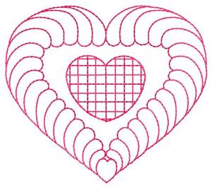 Picture of Feathered Heart Machine Embroidery Design