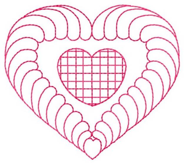 Picture of Feathered Heart Machine Embroidery Design