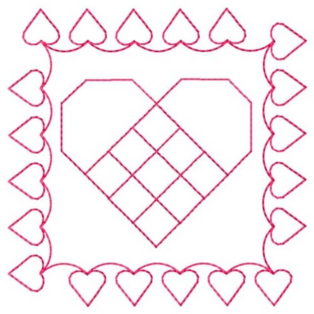 Picture of Hearts Square Quilt Machine Embroidery Design