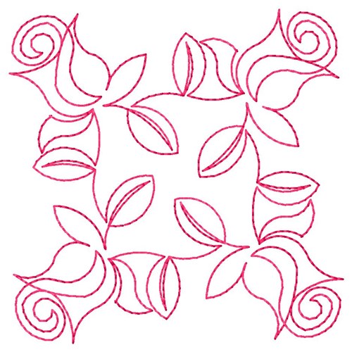 Roses Quilting Square Machine Embroidery Design