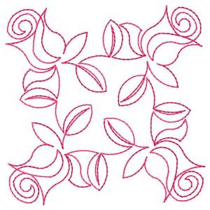 Picture of Roses Quilting Square Machine Embroidery Design