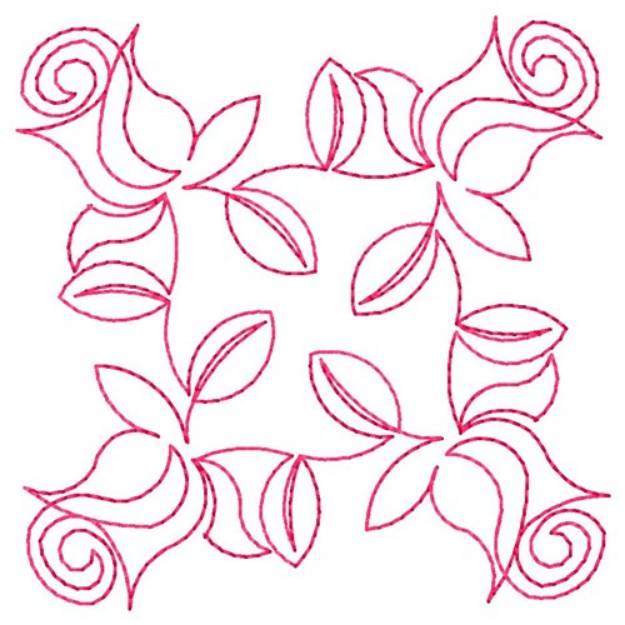 Picture of Roses Quilting Square Machine Embroidery Design