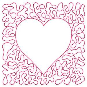 Picture of Stipple Heart Quilt Machine Embroidery Design