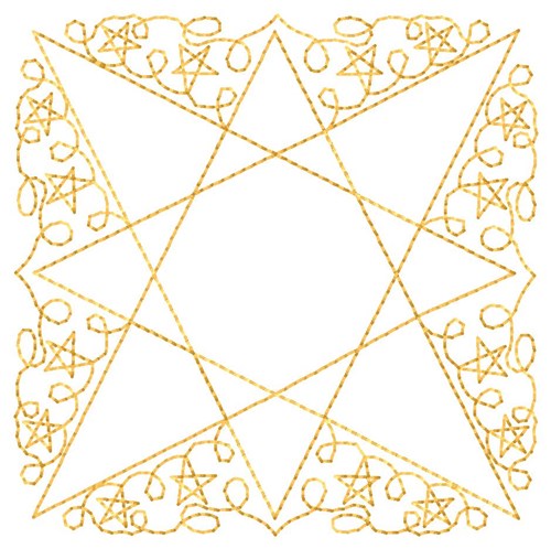 Swirly Star Quilt Machine Embroidery Design