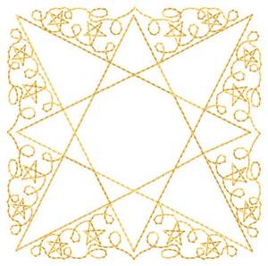 Picture of Swirly Star Quilt Machine Embroidery Design