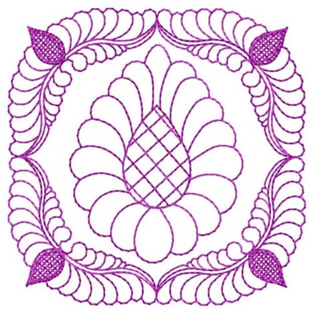 Picture of Feathered Flower Quilt Machine Embroidery Design