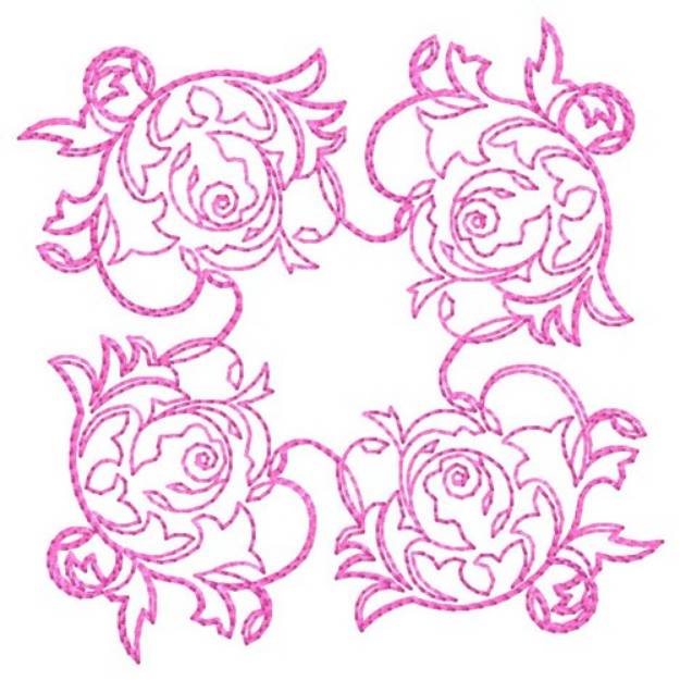 Picture of Four Flowers Quilt Machine Embroidery Design