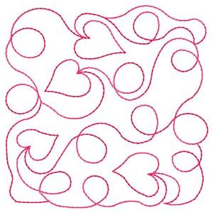 Picture of Hearts Quilt Machine Embroidery Design
