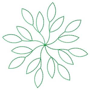 Picture of Leaf Quilt Block Machine Embroidery Design