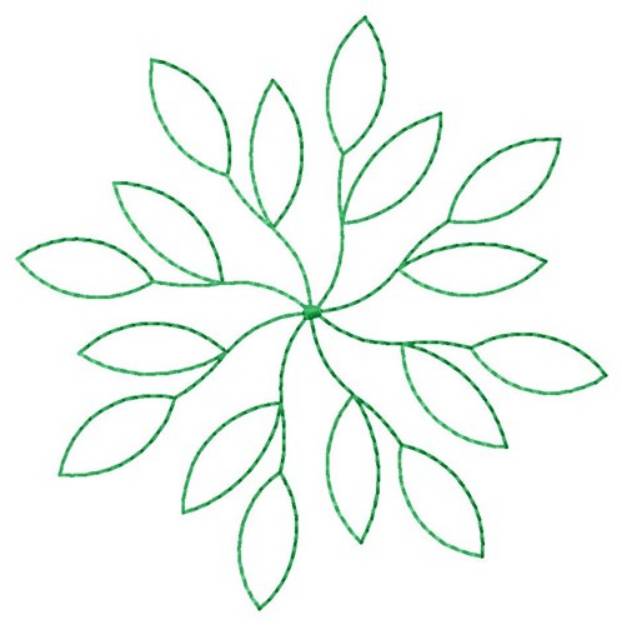 Picture of Leaf Quilt Block Machine Embroidery Design