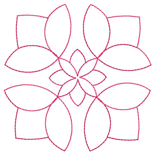 Flower Block Machine Embroidery Design