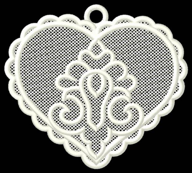 Picture of FSL Heart Ornament Machine Embroidery Design