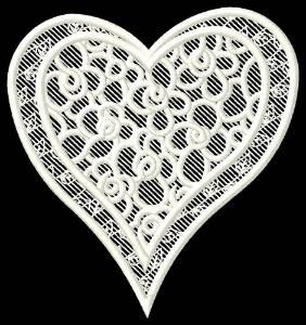 Picture of FSL Floral Heart Machine Embroidery Design