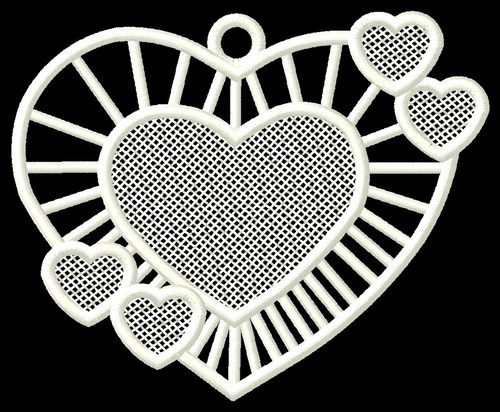 FSL Hearts Ornament Machine Embroidery Design
