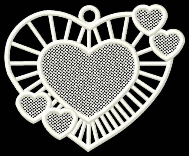 Picture of FSL Hearts Ornament Machine Embroidery Design