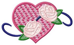 Picture of FSL Heart with Roses Machine Embroidery Design