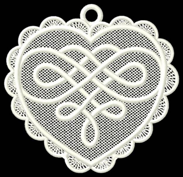 Picture of FSL Heart Knot Ornament Machine Embroidery Design
