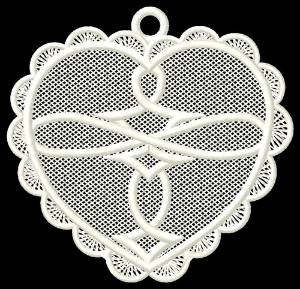 Picture of FSL Heart Ornament Machine Embroidery Design